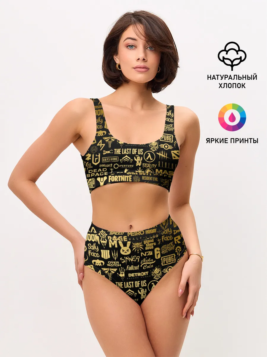 Женские топ и трусы / ЛОГОТИПЫ ИГР ЗОЛОТО | GOLDEN