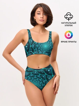 Женские топ и трусы / Асимметрия узор круги фигуры