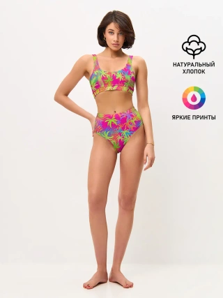 Женские топ и трусы / ПАЛЬМЫ / ТРОПИКИ