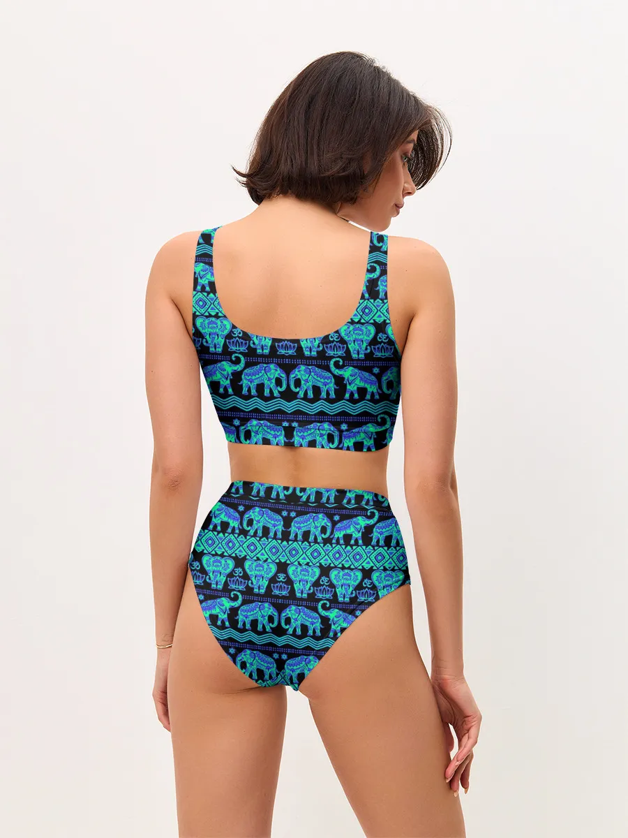 Женские топ и трусы / Слоны | Узоры