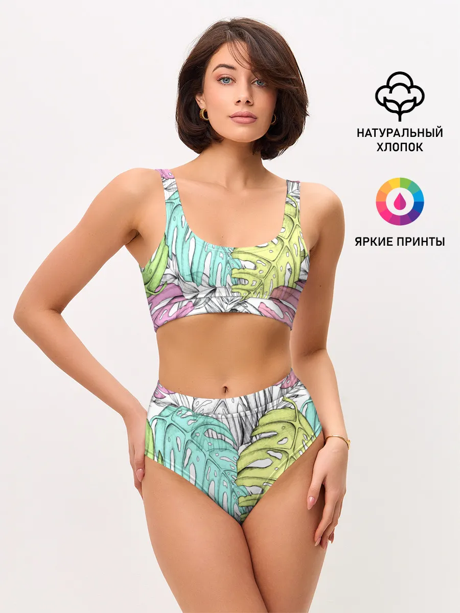 Женские топ и трусы / ТЕКСТУРА ТРОПИКИ