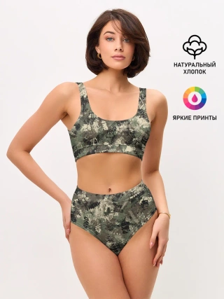 Женские топ и трусы / Off Road камуфляж