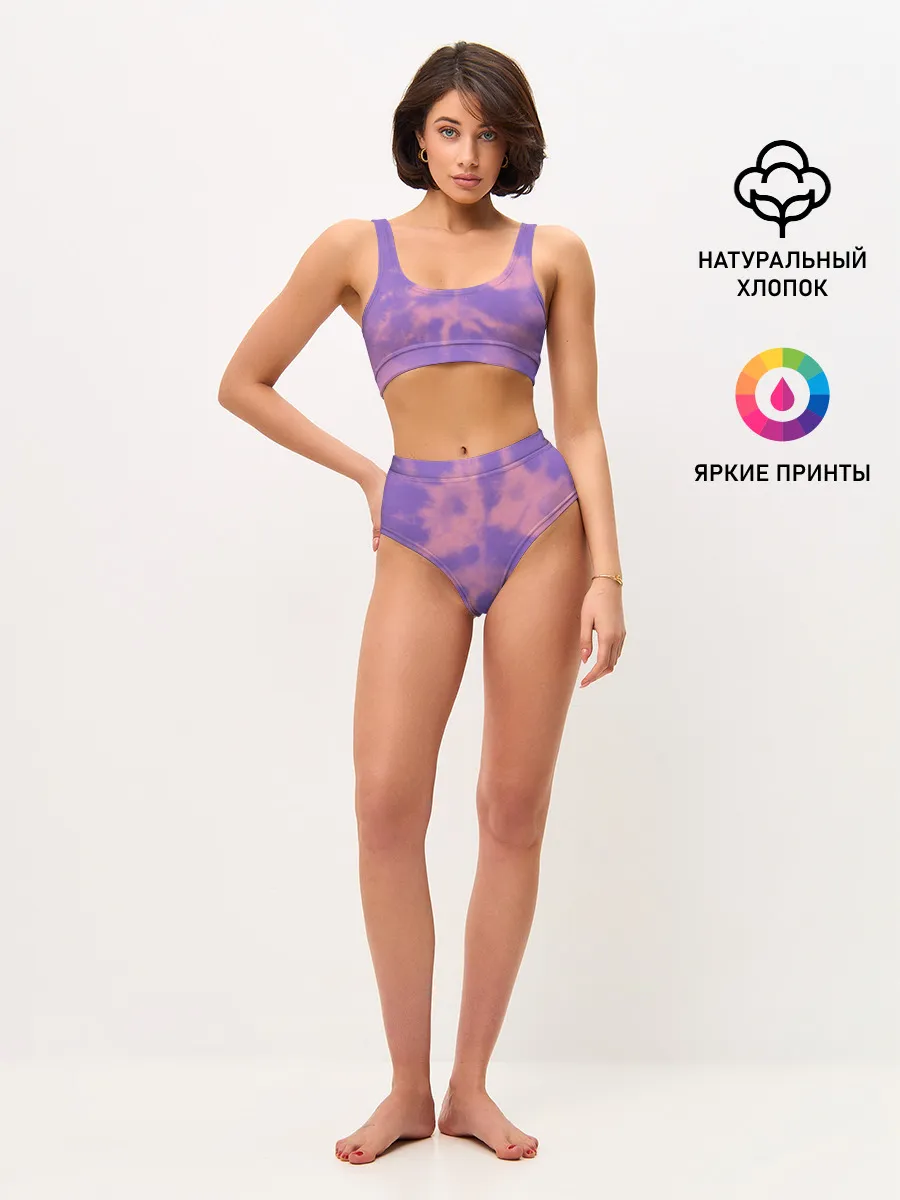 Женские топ и трусы / Фиолетовый ТАЙ ДАЙ