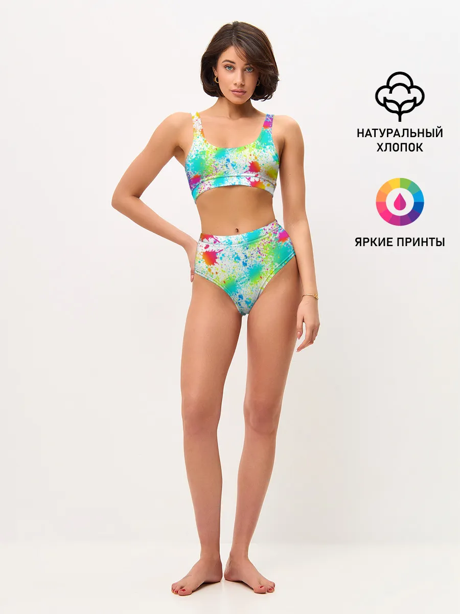 Женские топ и трусы / БРЫЗГИ НЕОНА