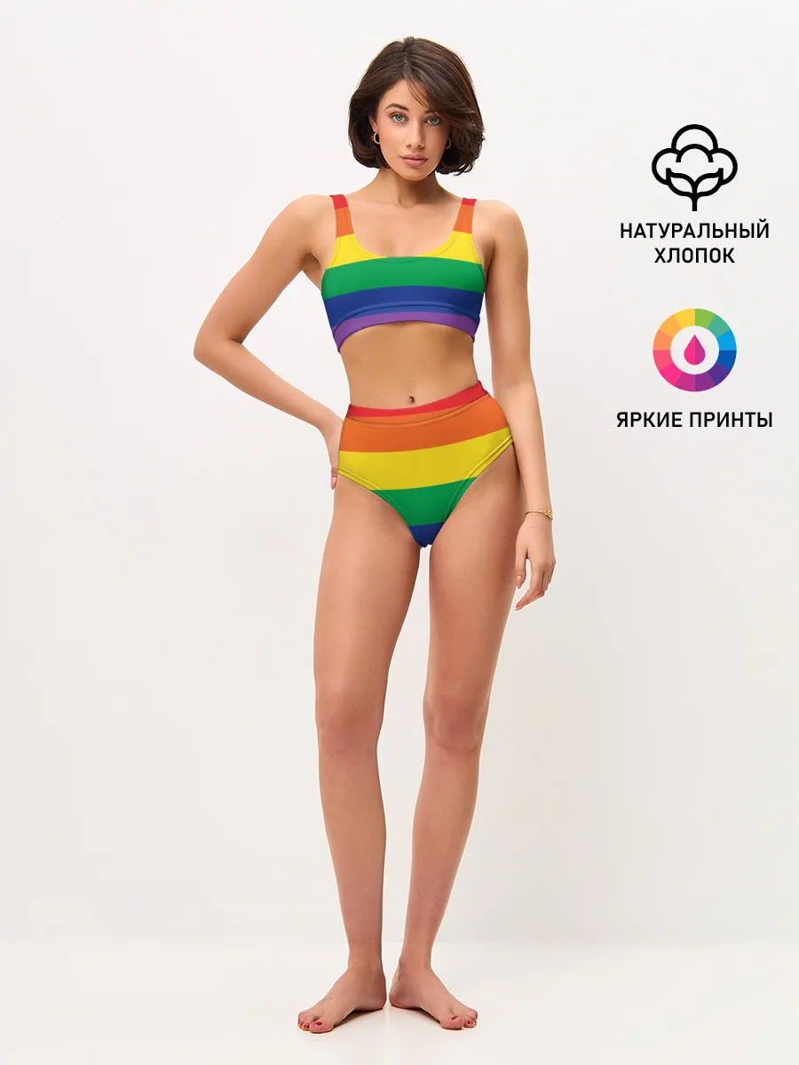 Женские топ и трусы / Радуга