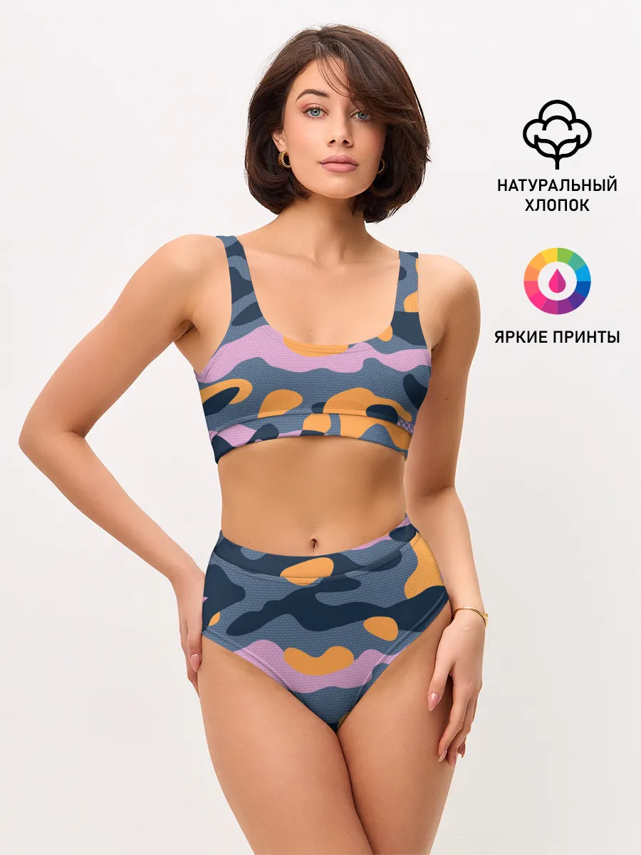 Женские топ и трусы / Спортивный милитари