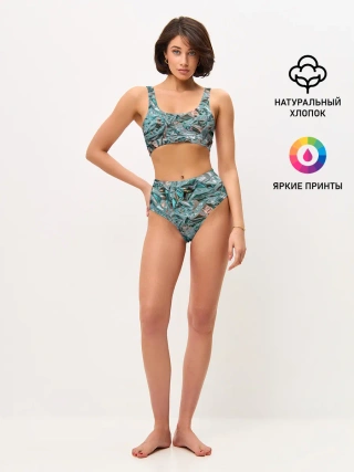 Женские топ и трусы / Голографическая фольга