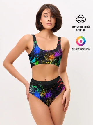 Женские топ и трусы / БРЫЗКИ КРАСОК