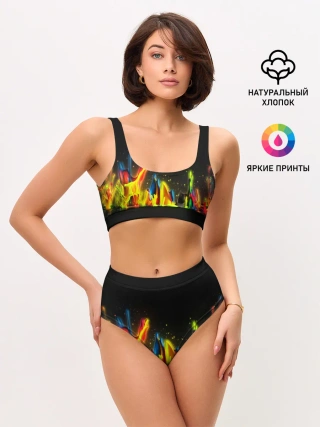 Женские топ и трусы / КРАСКИ В НЕОНЕ