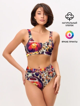 Женские топ и трусы / Абстракция / Психоделика