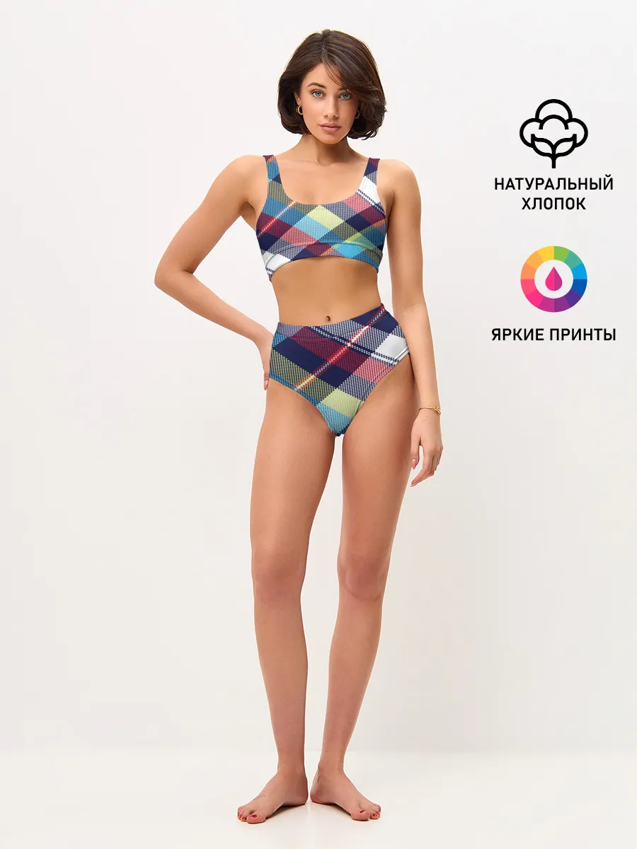 Женские топ и трусы / Клетка / Текстура в клетку #2