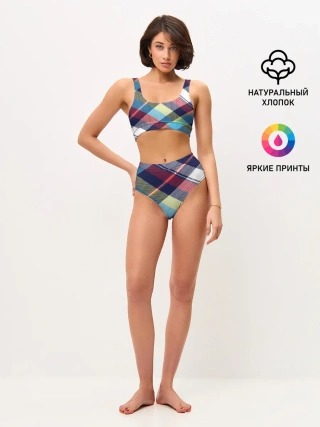 Женские топ и трусы / Клетка / Текстура в клетку #2