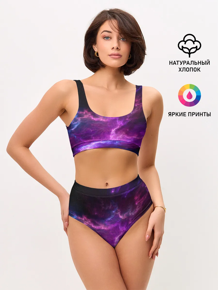 Женские топ и трусы / Космическое небо