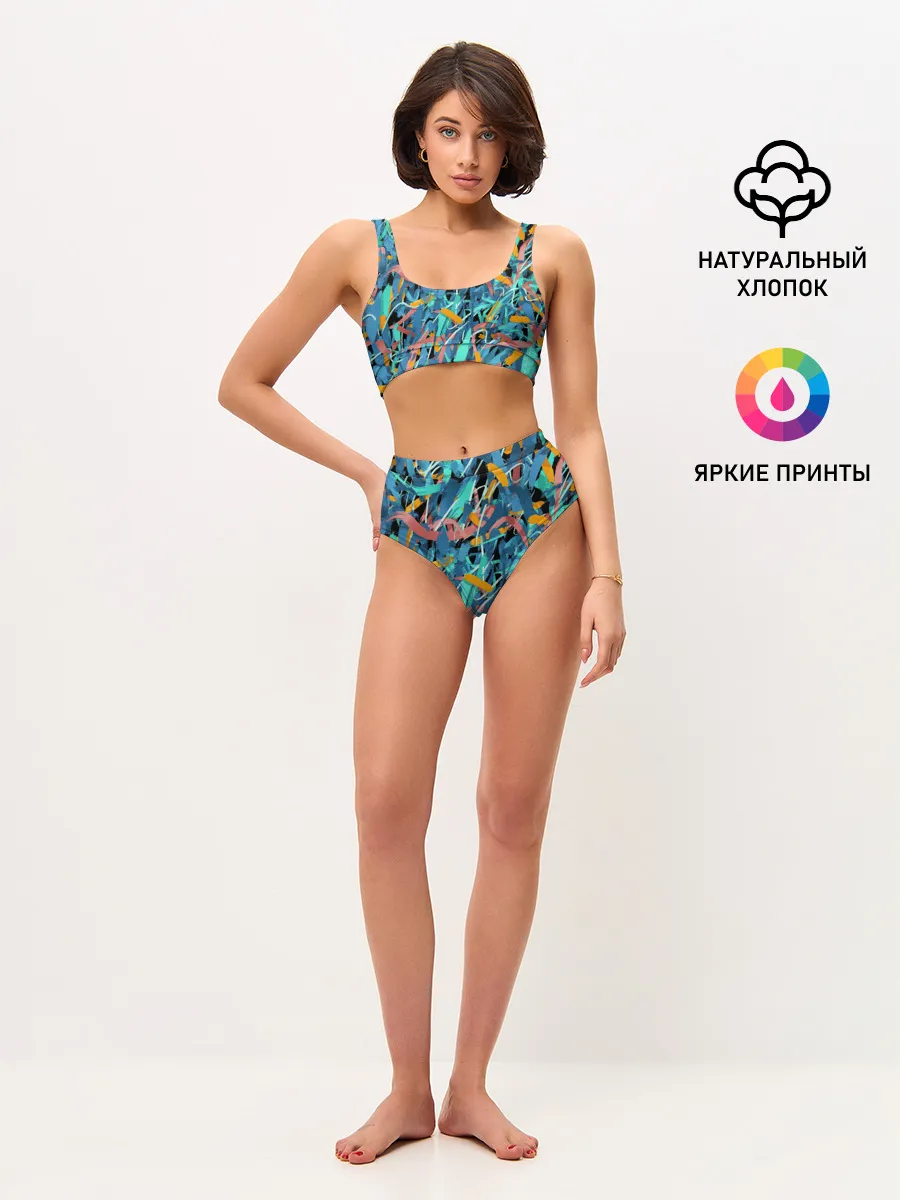 Женские топ и трусы / Яркие краски