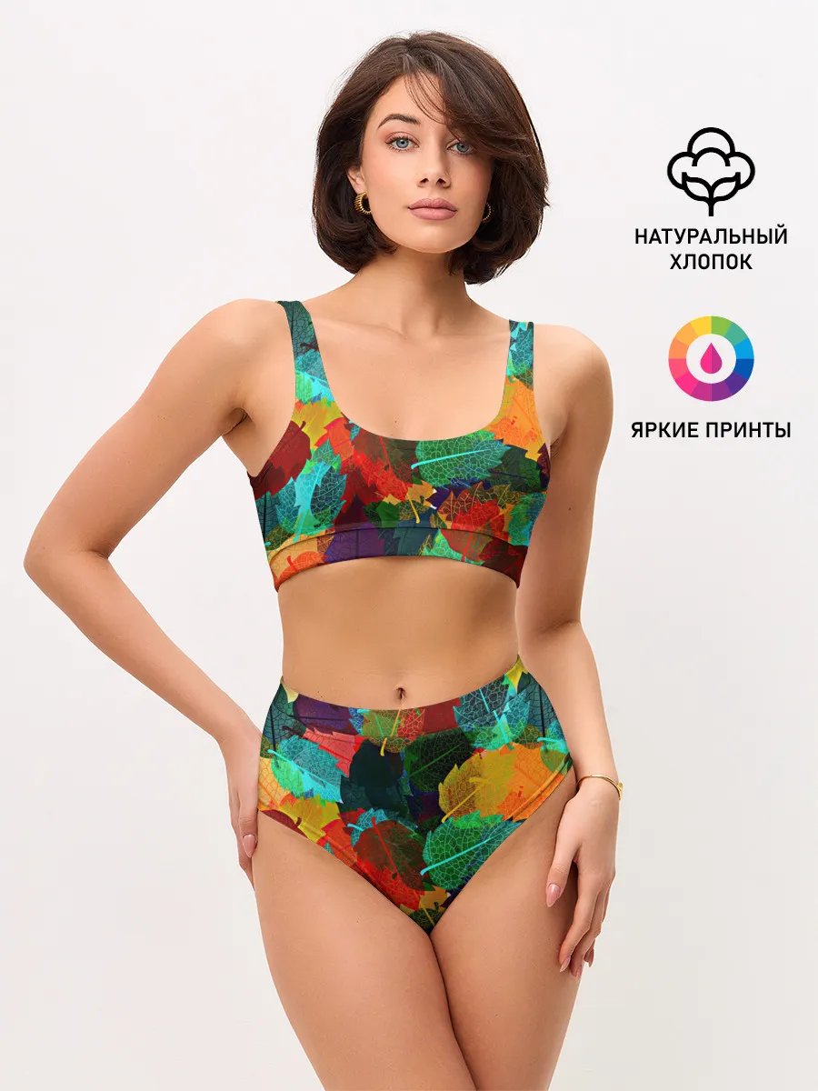 Женские топ и трусы / Abstract Autumn Leaves