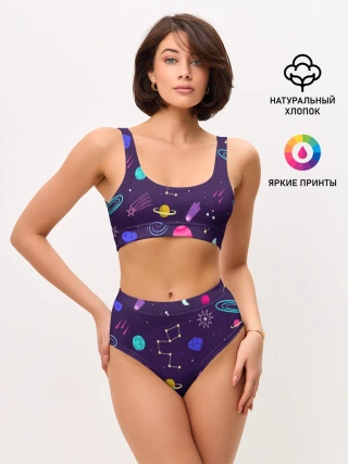 Женские топ и трусы / Космический пейзаж