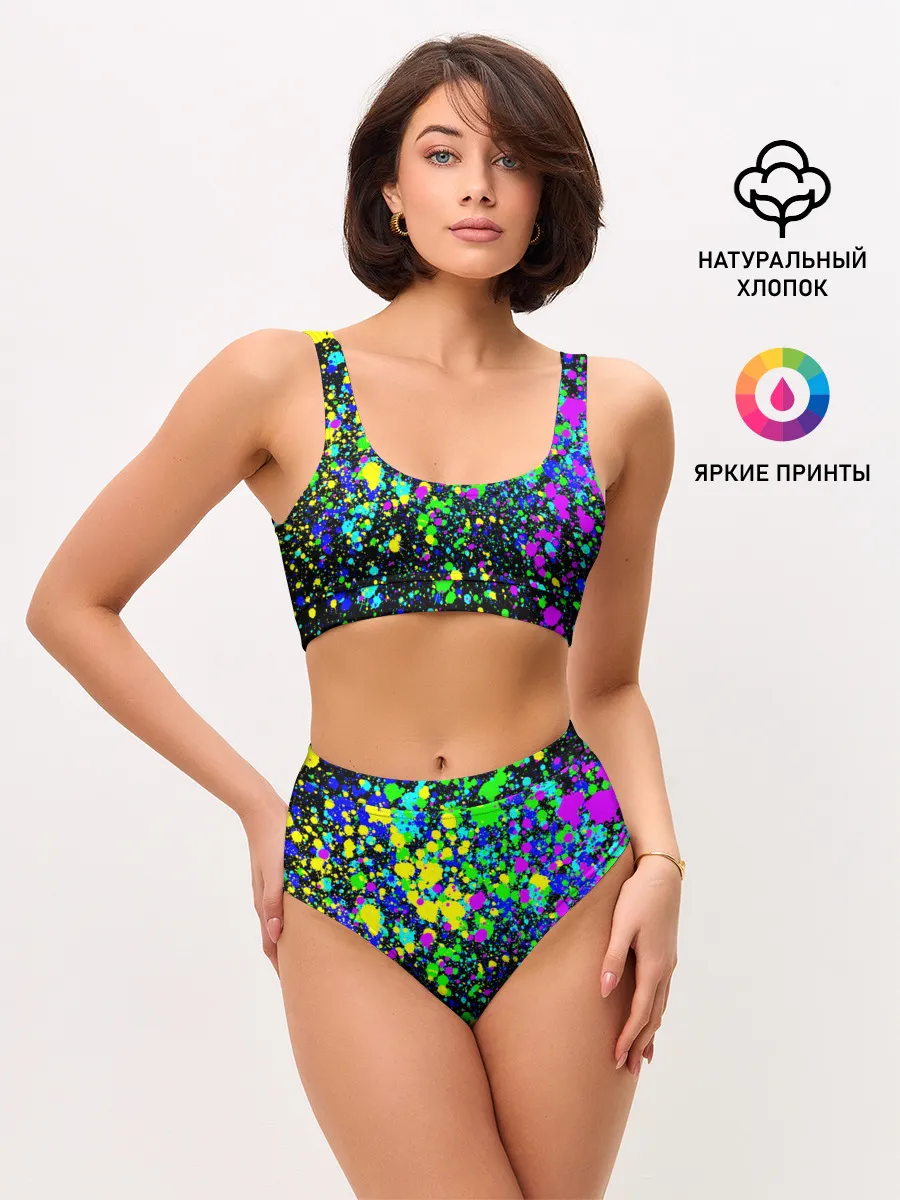 Женские топ и трусы / Неоновые краски лета
