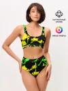 Женские топ и трусы / Желто-зеленый