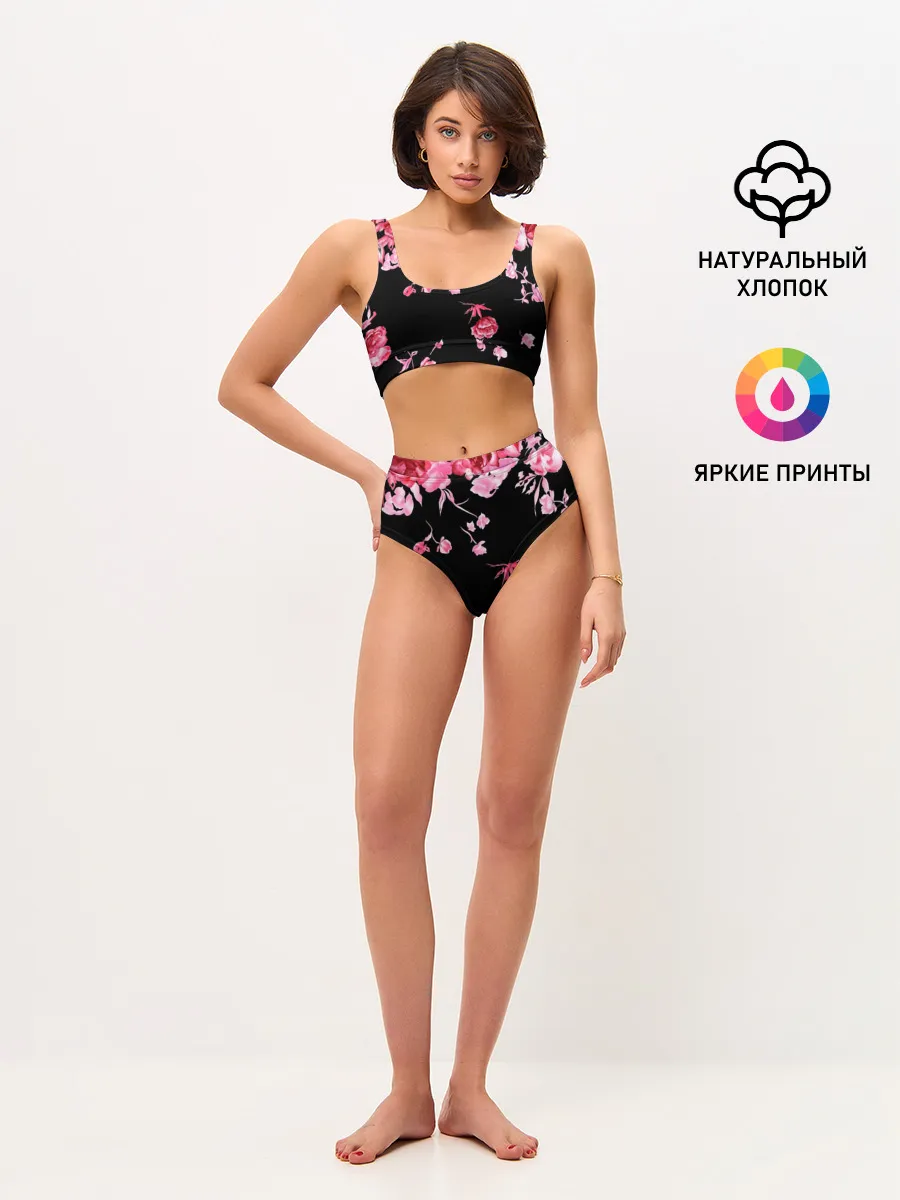 Женские топ и трусы / Цветы