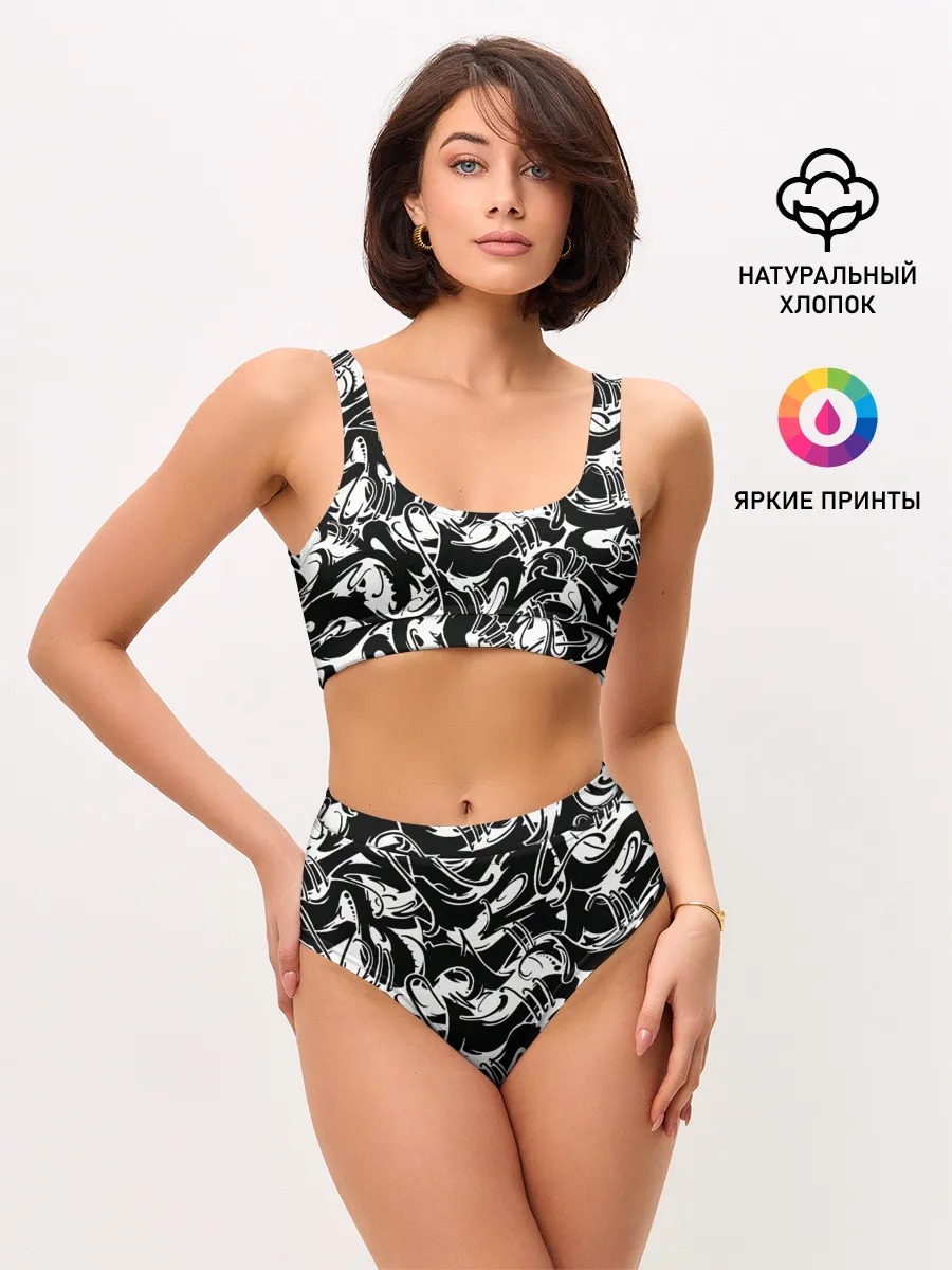 Женские топ и трусы / Tattoo | BlackWhite