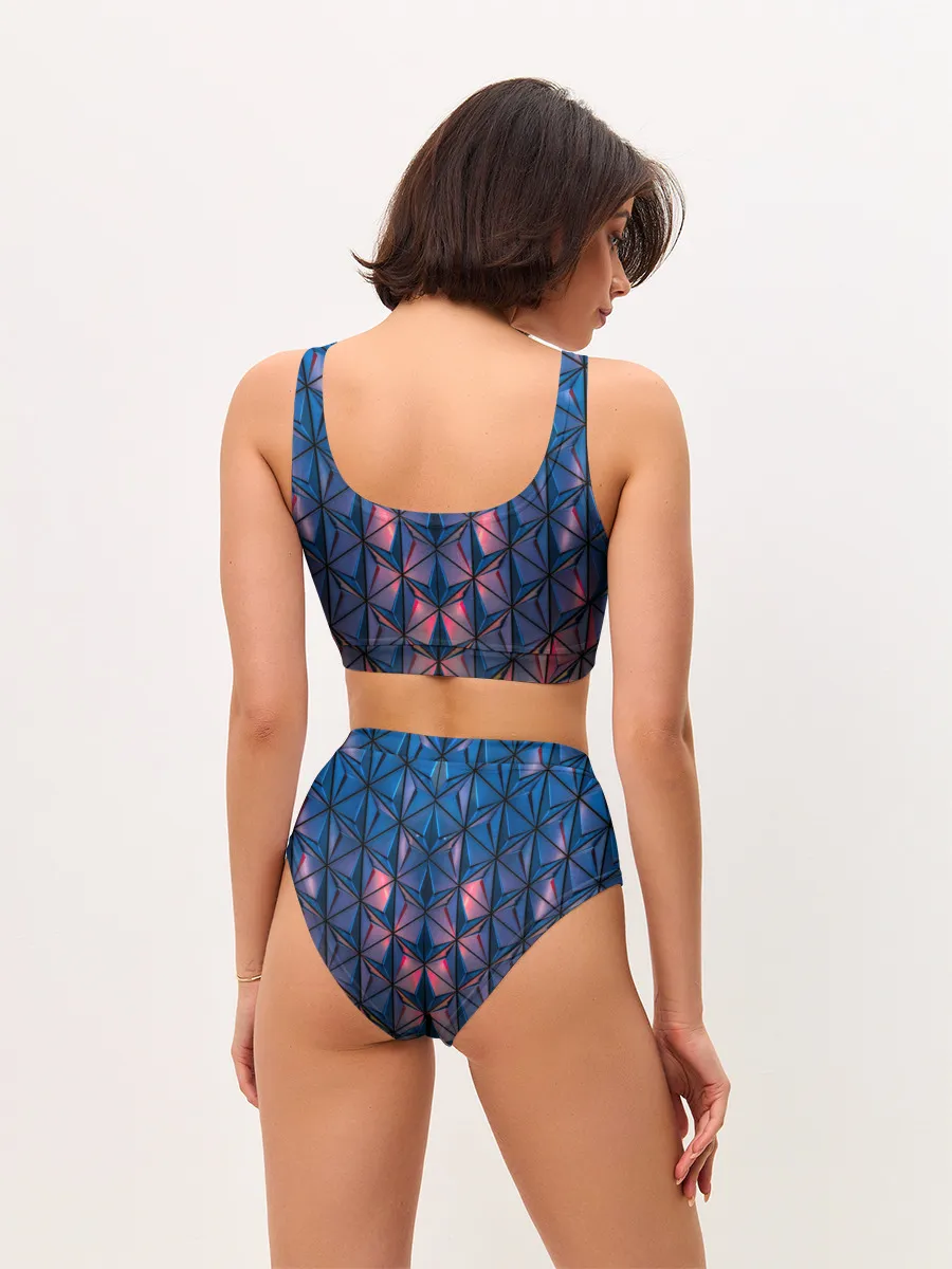 Женские топ и трусы / Геометрический принт