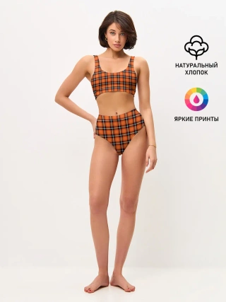 Женские топ и трусы / Шотландская клетка
