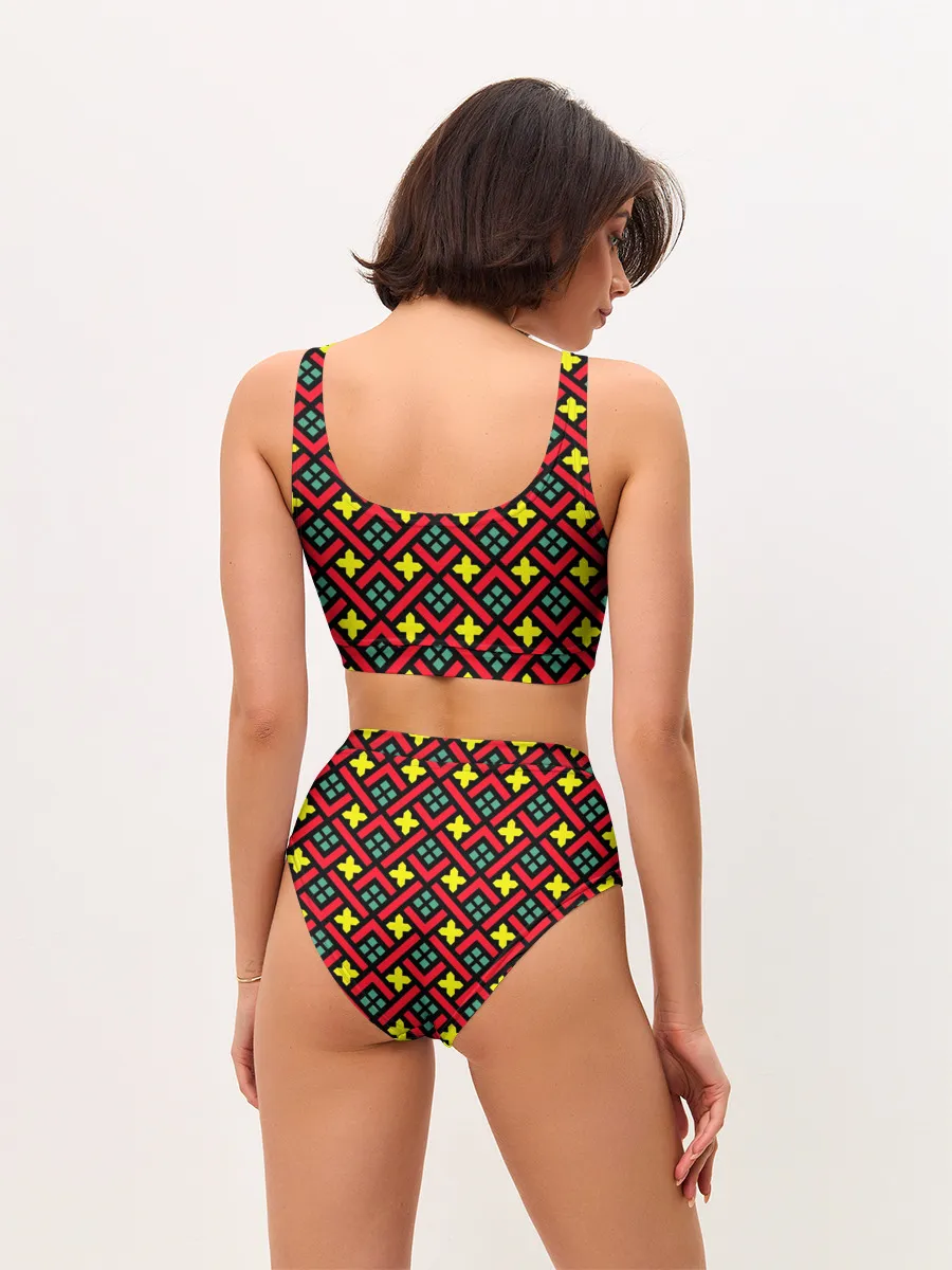 Женские топ и трусы / Abstract cross armor