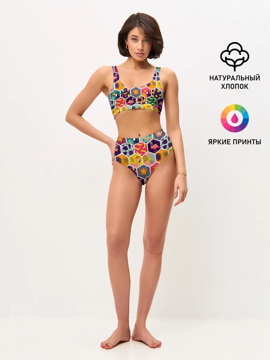 Женские топ и трусы / Тропические соты