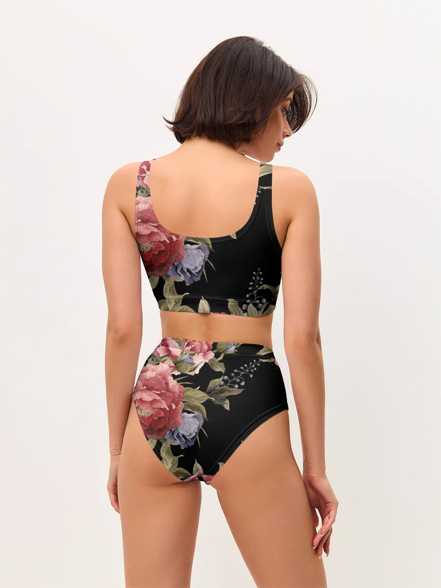 Женские топ и трусы / Цветы