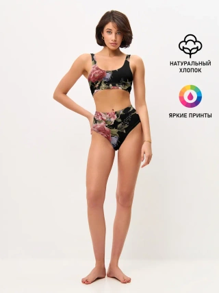 Женские топ и трусы / Цветы