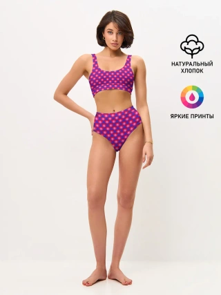 Женские топ и трусы / Неоновые сердца