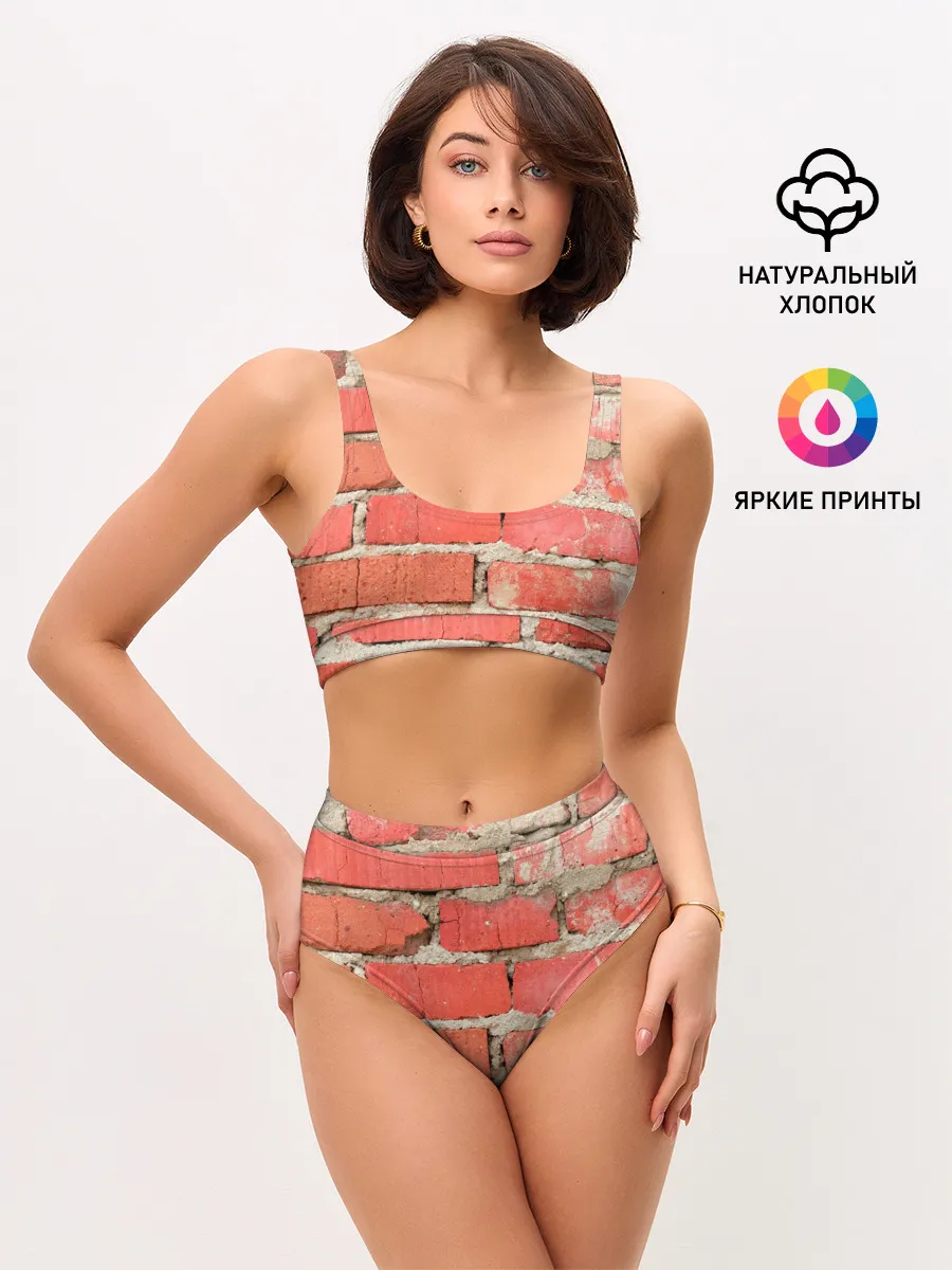 Женские топ и трусы / Кирпичная стена