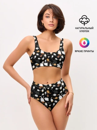 Женские топ и трусы / Котята паттерн