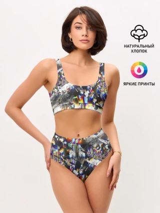 Женские топ и трусы / Gasoline stains abstraction