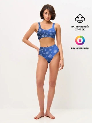 Женские топ и трусы / Снежинки.