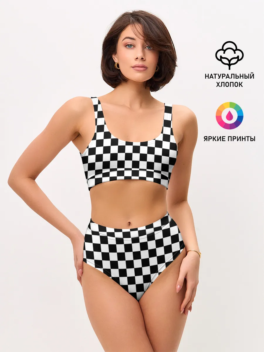 Женские топ и трусы / Шахматка