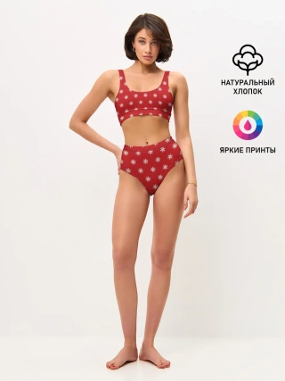 Женские топ и трусы / Снежинки