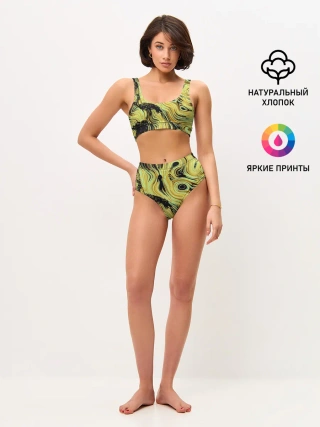 Женские топ и трусы / Желтые линии