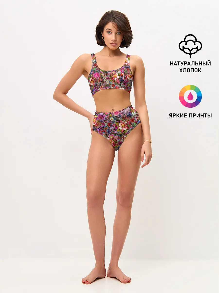 Женские топ и трусы / Разные цветы