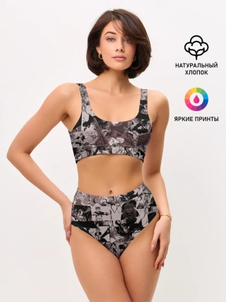 Женские топ и трусы / ASTA manga monochrome pages