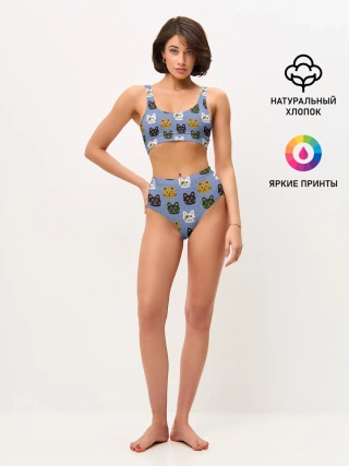 Женские топ и трусы / Котики