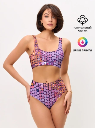 Женские топ и трусы / Вечеринка точки глянцевый узор