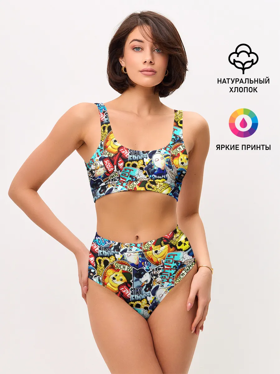 Женские топ и трусы / CS GO STICKERBOMBING