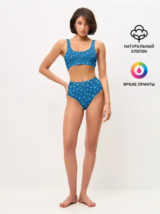 Женские топ и трусы / Снежинки