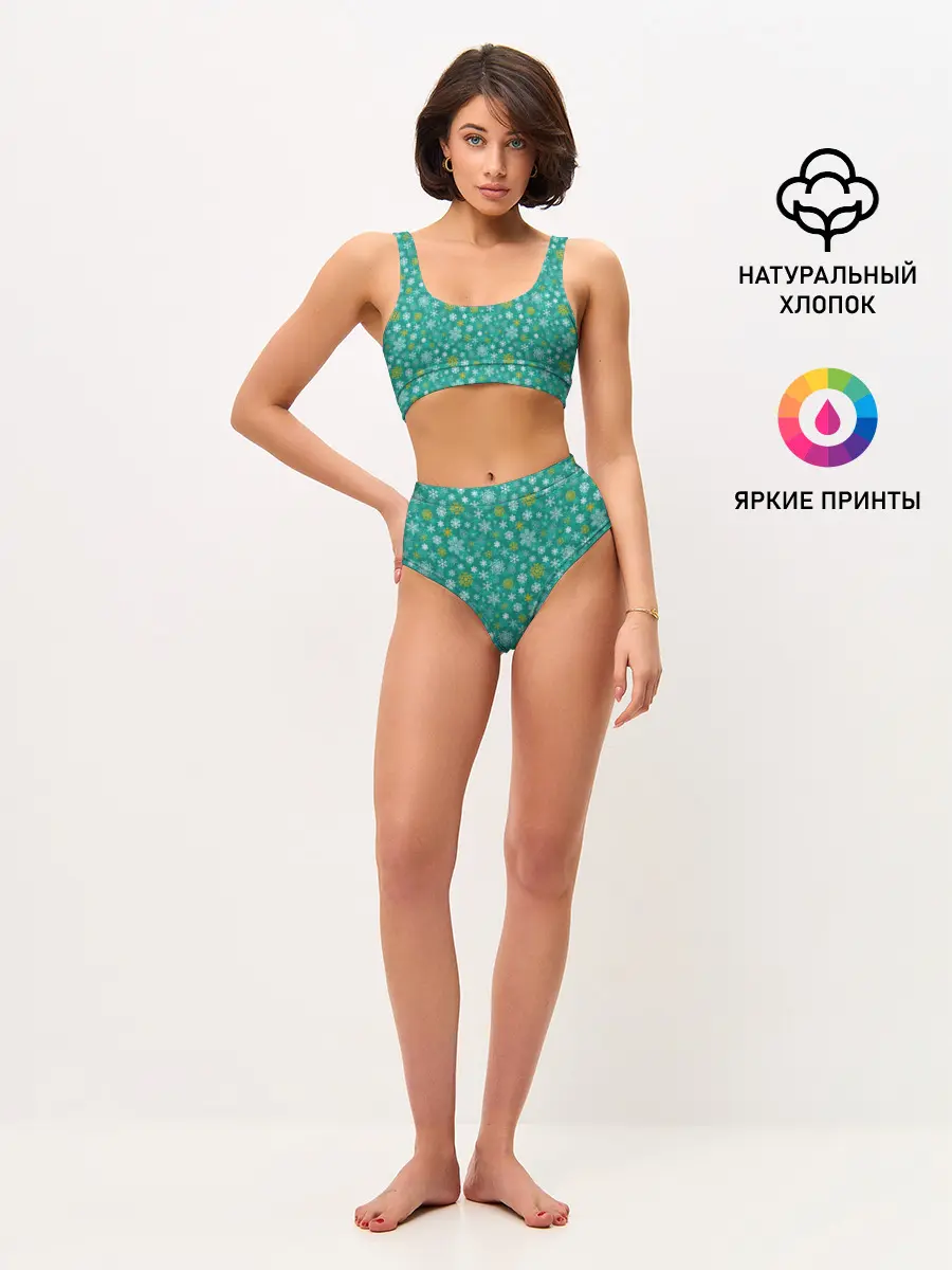 Женские топ и трусы / Снежинки