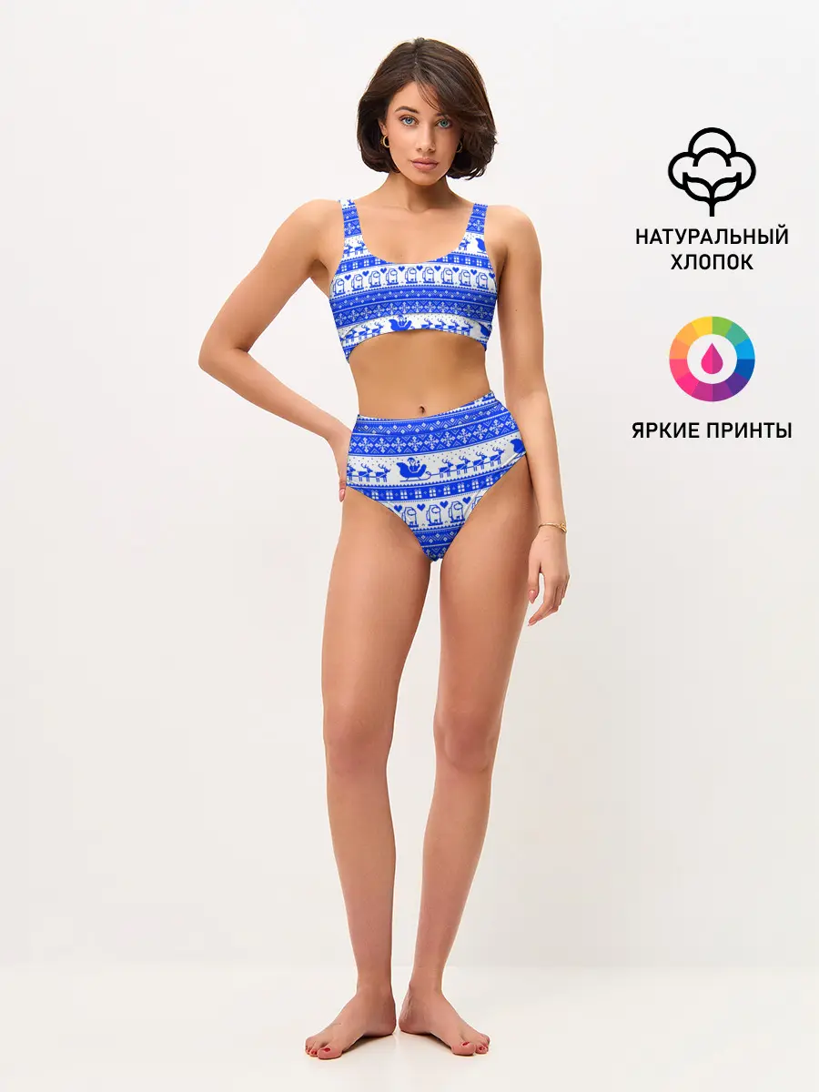 Женские топ и трусы / AMONG US НОВОГОДНИЙ УЗОР