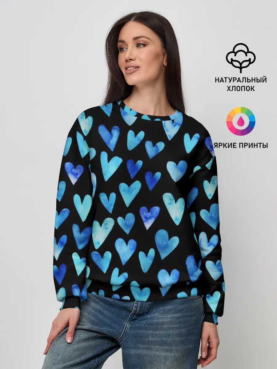 Женский свитшот / Blue Hearts
