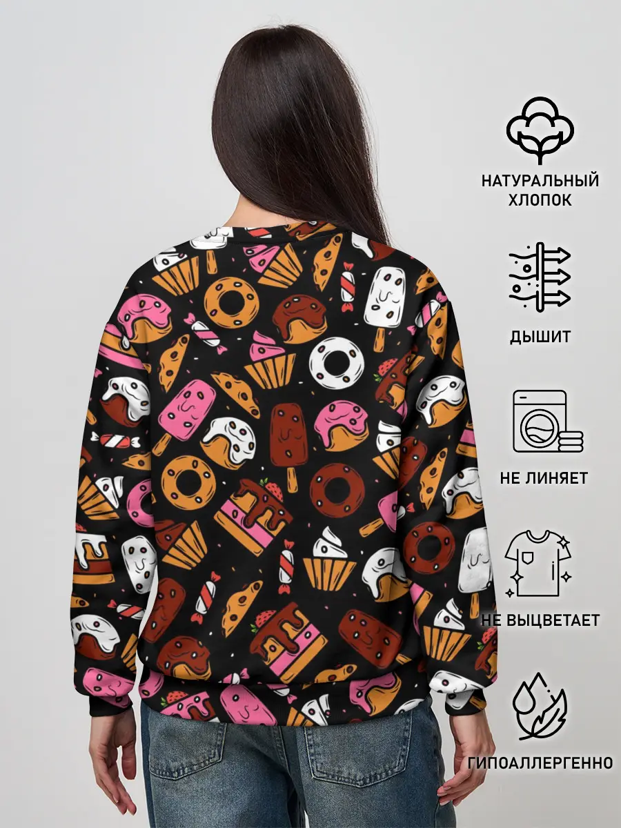 Женский свитшот / Кекс, Нартортики, Сладкий Ролл