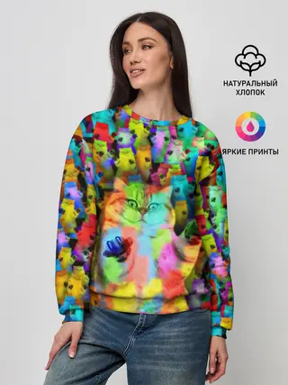 Женский свитшот / Котики на дискотеке