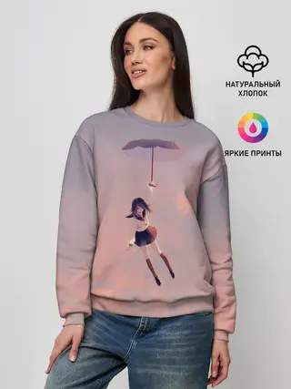 Женский свитшот / Девушка с зонтом